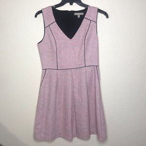 Banana republic pink tweed fit and flare dress